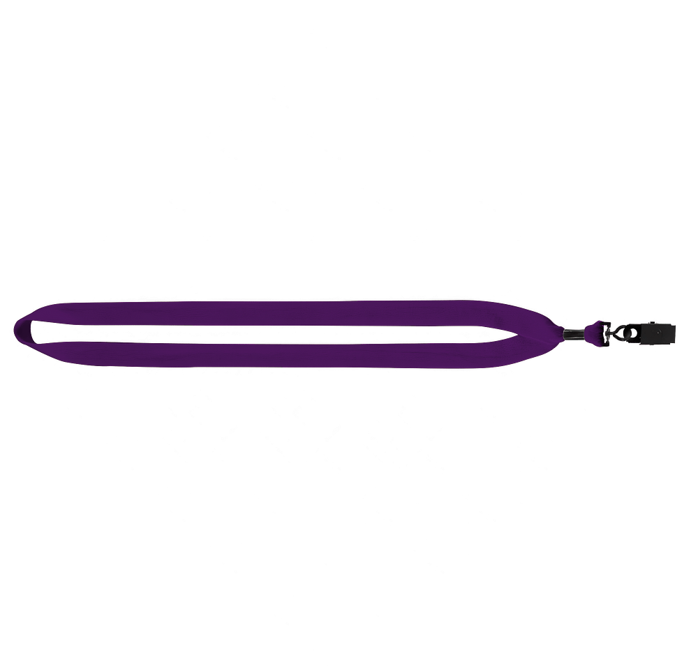 3/4" Cotton Lanyard with Metal Crimp and Bulldog Clip-default