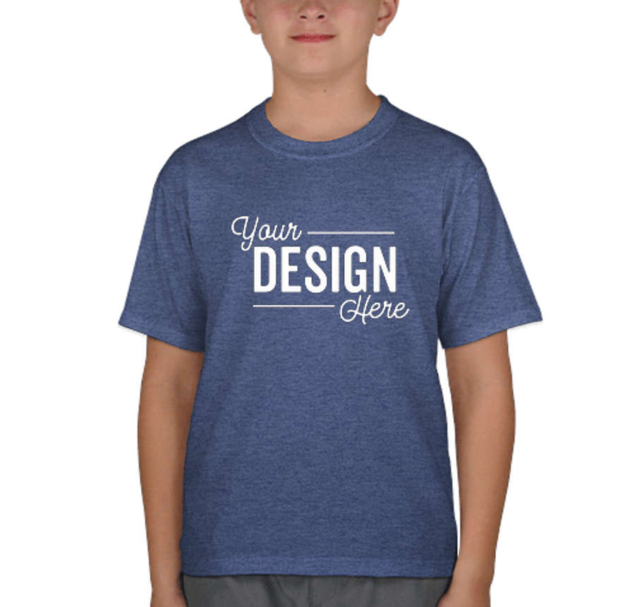 Jerzees Youth 50/50 T-shirt in Vintage Heather Blue