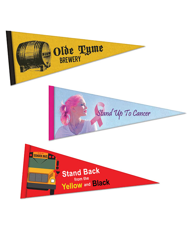 Full Color 4" x 10" Rigid Felt Pennant