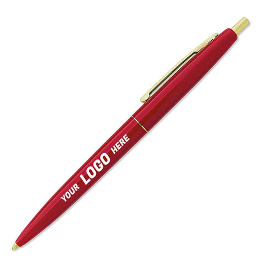 Clic Gold Trim Ballpoint Pen (blue ink) in Electric Punch