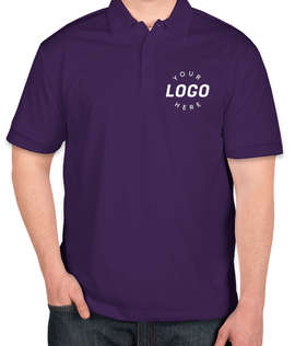 Port Authority Silk Touch Performance Polo - Screen Printed - Color: Bright Purple