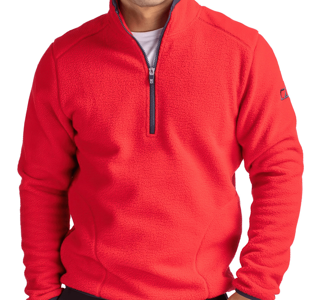 Cutter & Buck Cascade Recycled Sherpa Quarter-Zip Fleece Jacket-default