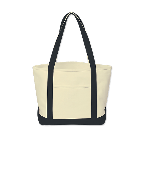 Starboard Large Cotton Canvas Tote Bag in Recycled Natural with Black