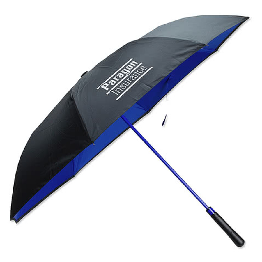 Full Color Skyline 44" Arc Two-Tone Inversion Umbrella in Blue/Black