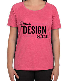 Sport-Tek Women's Tri-Blend Raglan Performance Shirt - Color: Pink Raspberry Heather