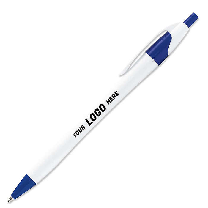 Dart White Body Retractable Pen (blue ink)