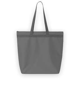 Large Recycled Poly Zippered Tote Bag - Color: Charcoal