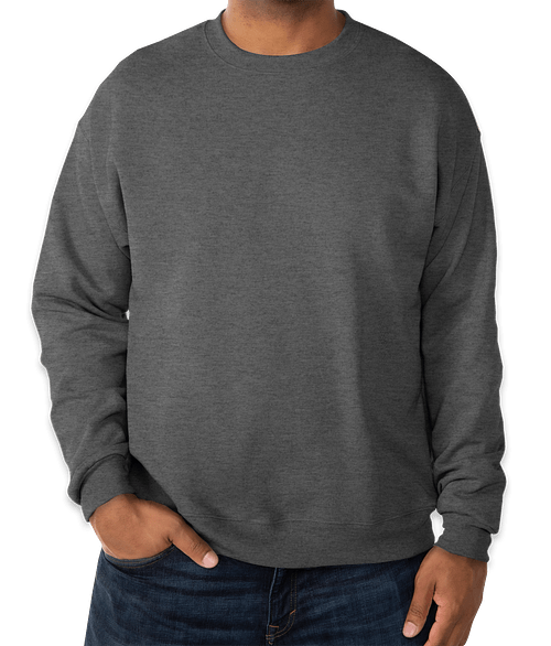 Hanes EcoSmart 50/50 Crewneck Sweatshirt in Charcoal Heather