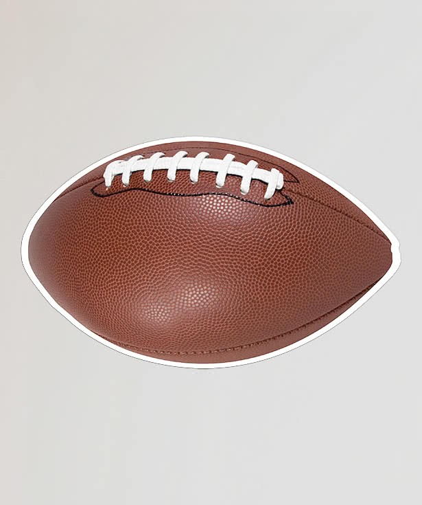 Full Color Re-Stick-It 3.625 in. x 6 in. Football Shaped Reusable Decal