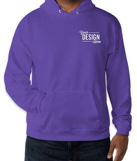 Embroidered Hanes EcoSmart 50/50 Pullover Hoodie - Color: Purple