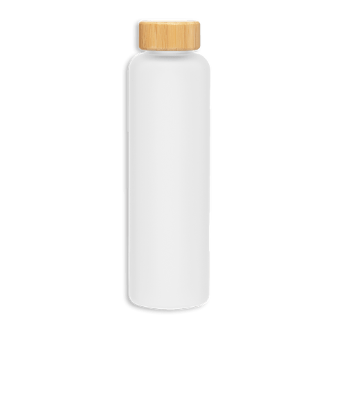 18 oz. h2go Rincon Glass Water Bottle with Bamboo Lid in Frost