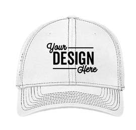New Era 39THIRTY Contrast Stitch Stretch Fit Mesh Hat - Color: White / Black