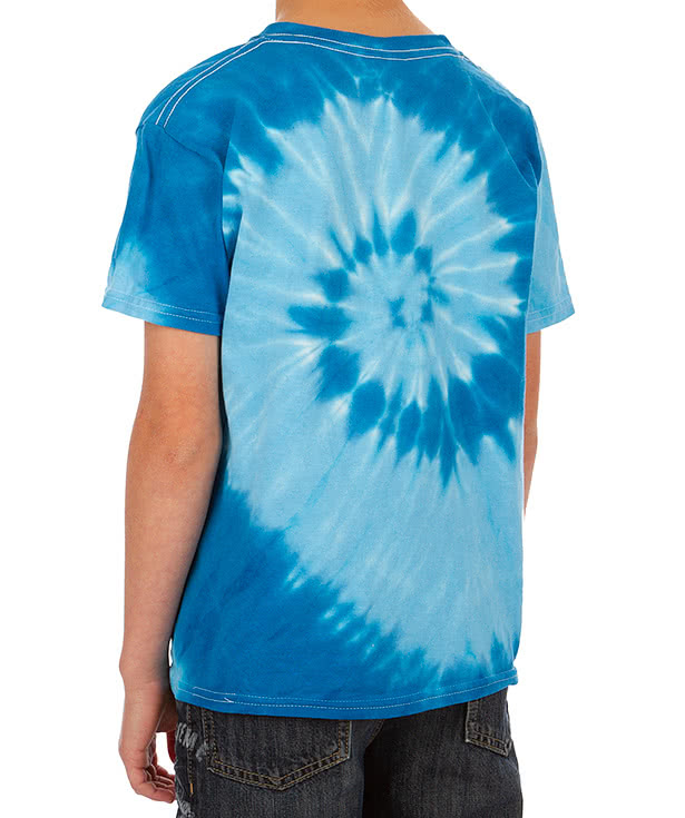 Dyenomite Youth 100% Cotton Two-Tone Spiral Tie-Dye T-shirt