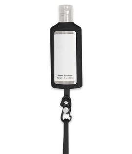 1 oz. Hand Sanitizer with Silicone Lanyard and Holder - Color: Black
