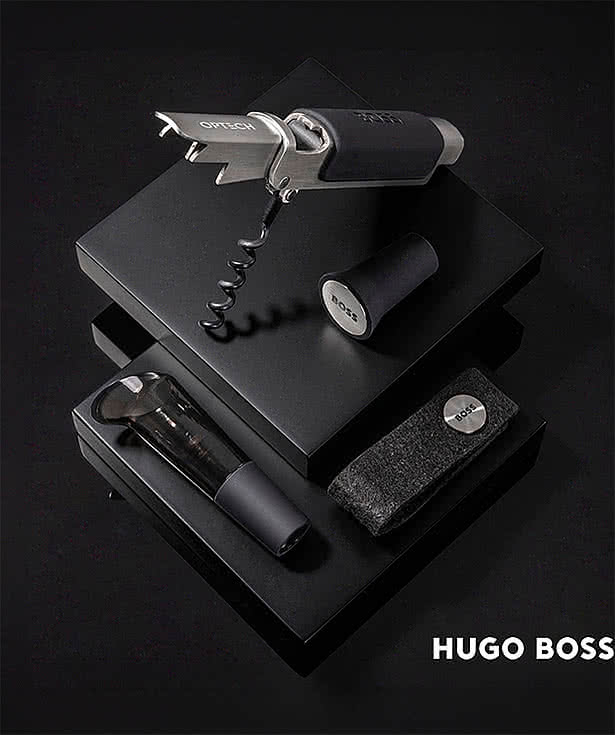 Laser Engraved Hugo Boss Iconic 4 Piece Wine Set