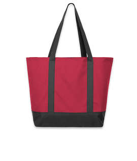 Port Authority Medium Poly Canvas Day Tote Bag - Color: Chili Red / Black