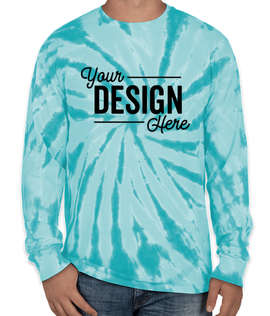 Port & Company Tie-Dye Long Sleeve T-shirt - Color: Turquoise