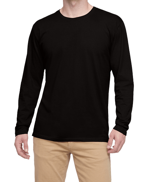 Live & Tell by LAT Fine Jersey Lightweight Long Sleeve T-shirt in Black