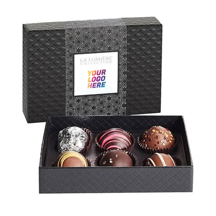 Full Color 6-Piece Belgian Chocolate Signature Truffle Box in Starburst