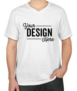 Canada - Fruit of the Loom 100% Cotton V-Neck T-shirt - Color: White