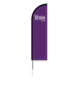 Full Color 8' Feather Flag with Ground Stake - Color: Team Purple