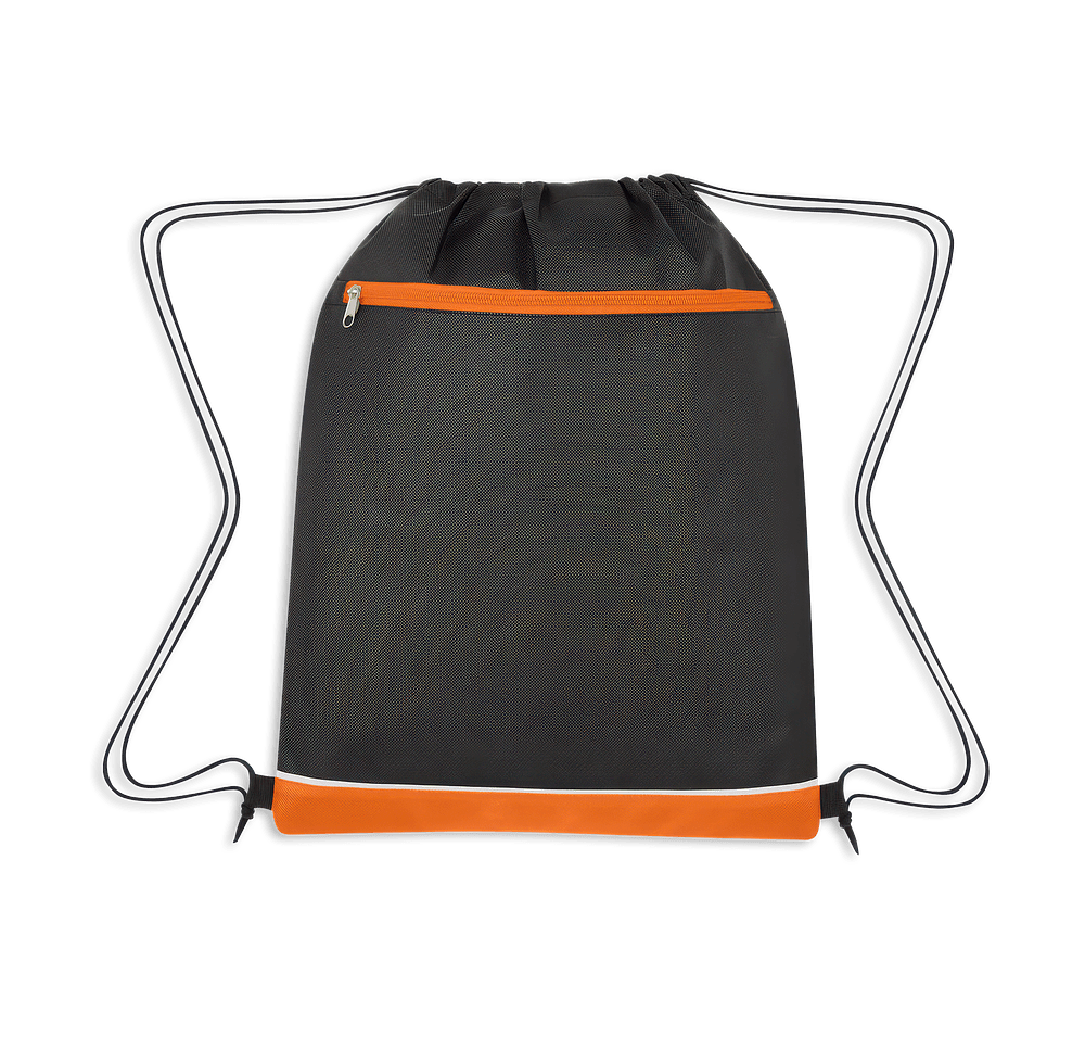 Full Color Bandura Non-Woven Zippered Drawstring Bag-default