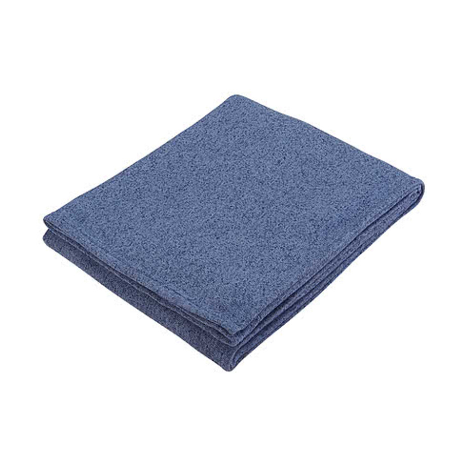 Heathered Fleece Throw Blanket in Blue