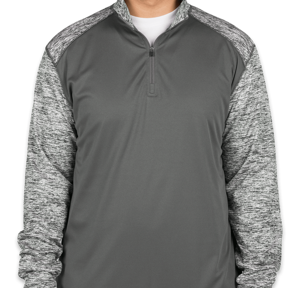 Badger Contrast Melange Quarter Zip Performance Shirt-default
