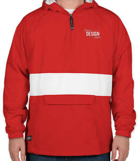 Charles River Classic Striped Hooded Packable Anorak - Color: Red / White