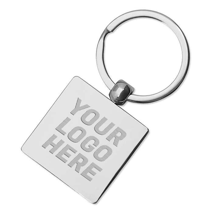 Laser Engraved Square Metal Keychain
