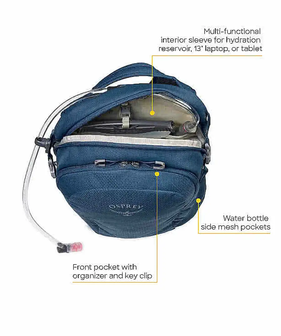 backpack computer travel osprey Ozone Laptop with Ventilated AirScape Backpanel - Lightweight Backpack with 16 Laptop Sleeve making it easy to carry Osprey Packs Axis Daypack