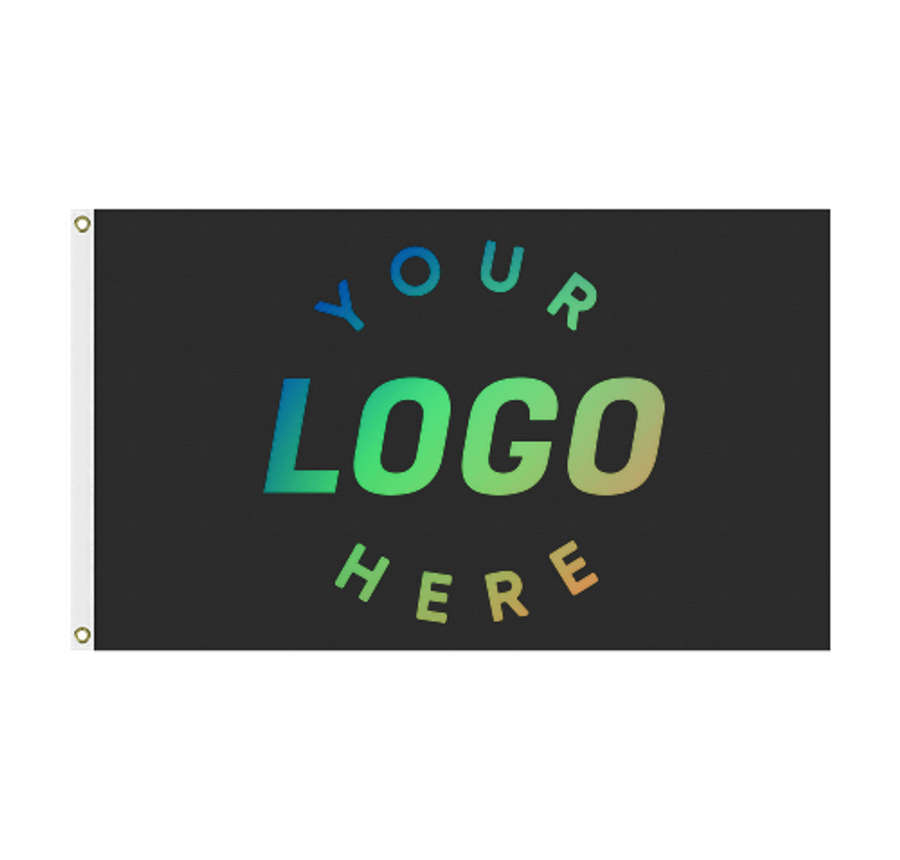 Full Color 5' x 3' Single Sided Flag in Black