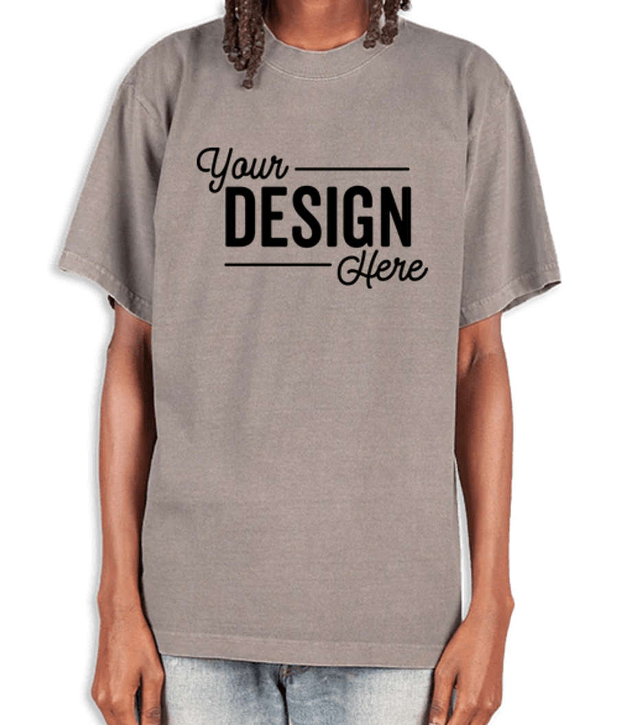 Shaka Wear Garment-Dyed Heavyweight Crewneck T-shirt in Cement