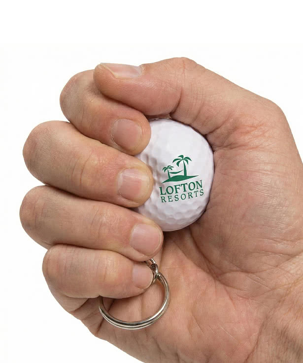 Golf Ball Stress Reliever Keychain