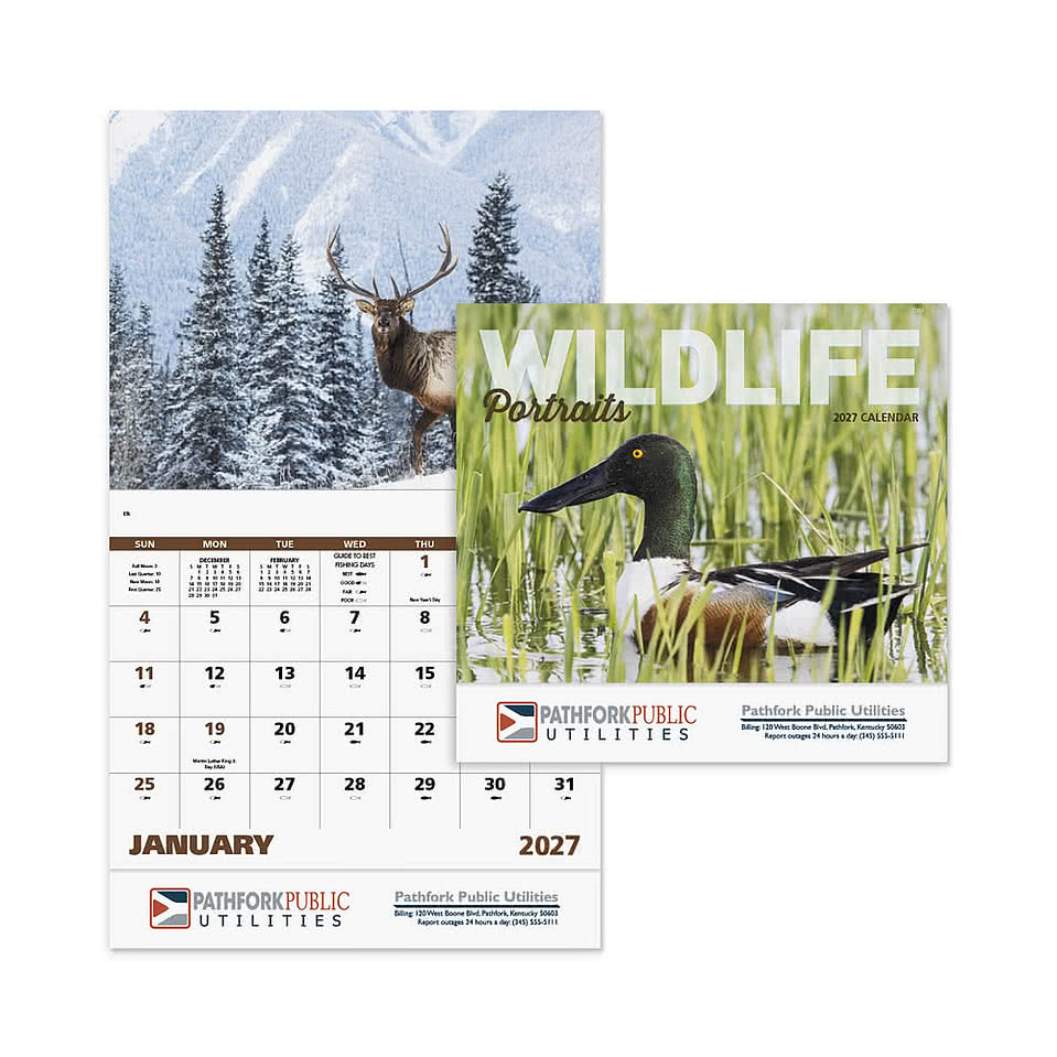 Wildlife Portraits Stapled Monthly Calendar