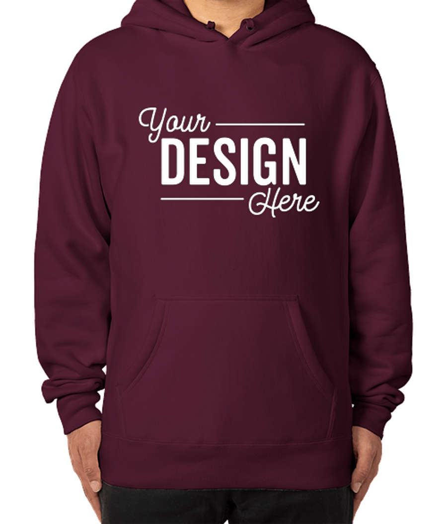 Independent Trading Heavyweight Cross-Grain Pullover Hoodie in Maroon