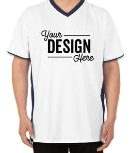 Augusta Cutter+ UPF 50 V-Neck Jersey - Color: White / Navy