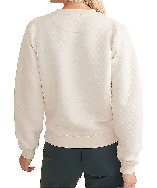 Marine Layer Women's Corbet Quilted Puff Sleeve Crewneck Sweatshirt