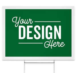 Full Color 24" x 18" Yard Sign with Metal Post - Color: Kelly Green