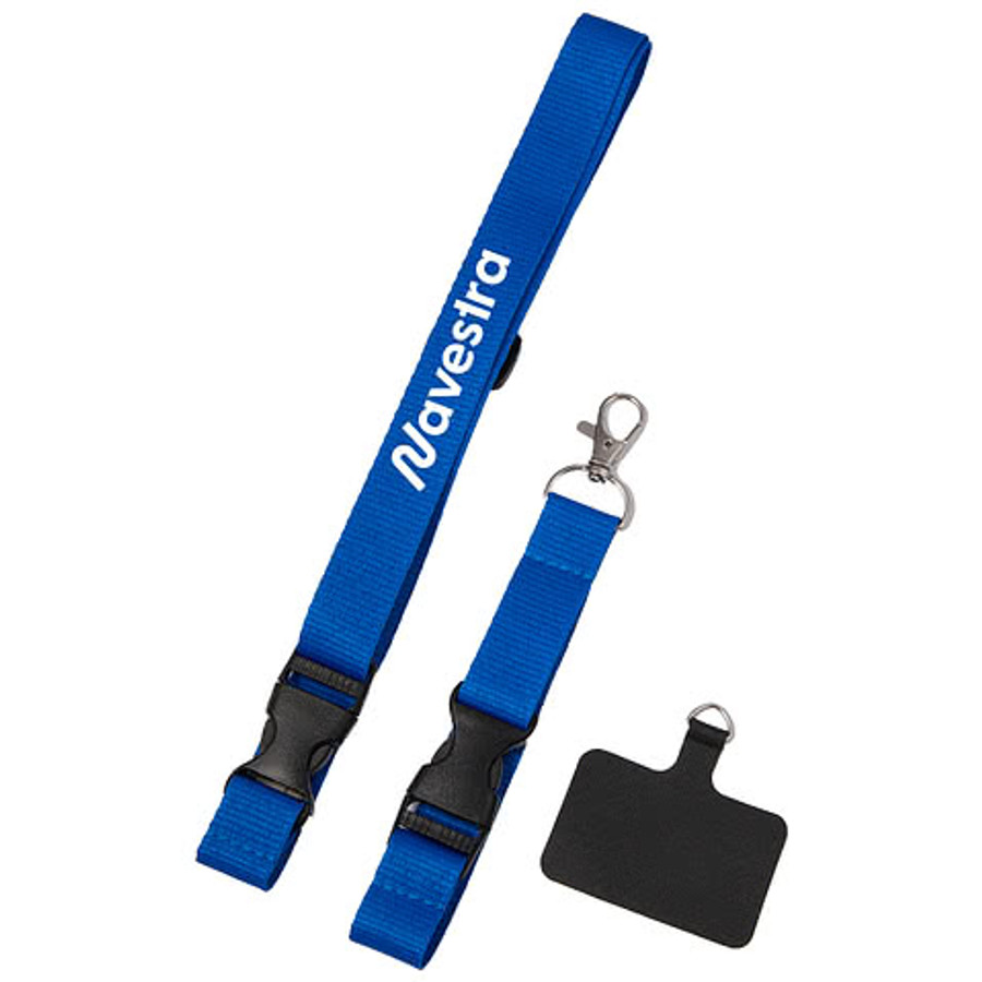Adjustable Recycled Phone Lanyard in White