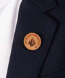 Laser Engraved 1" Round Wood Lapel Pin