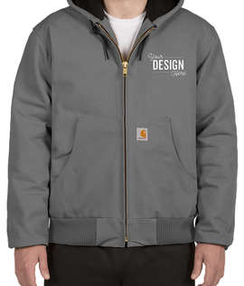 Carhartt Water Repellent Flannel Lined Hooded Jacket - Color: Gravel