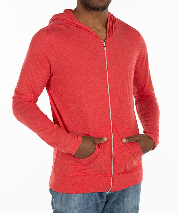Anvil Tri-Blend Full Zip T-shirt Hoodie