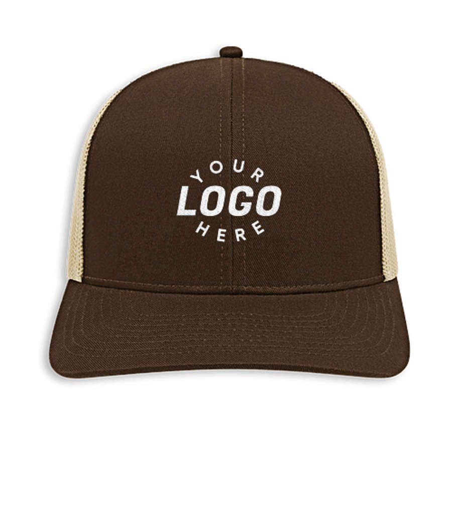 Cap America Structured Snapback Trucker Hat in Brown / Khaki