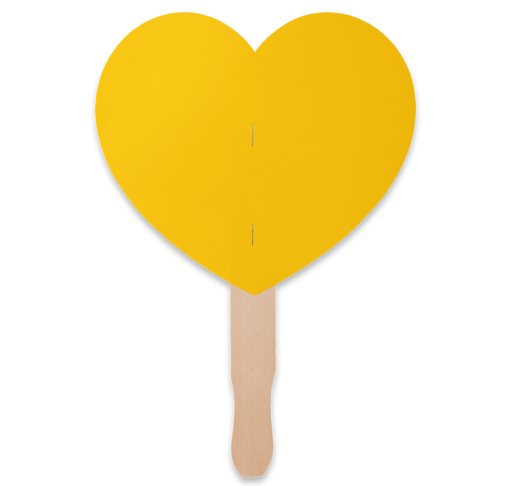Full Color Heart Shaped Hand Fan-default