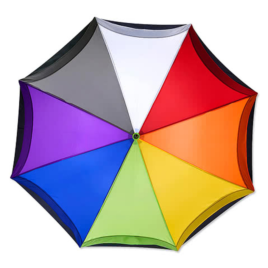 46" Arc Auto Open Rainbow Umbrella in Rainbow