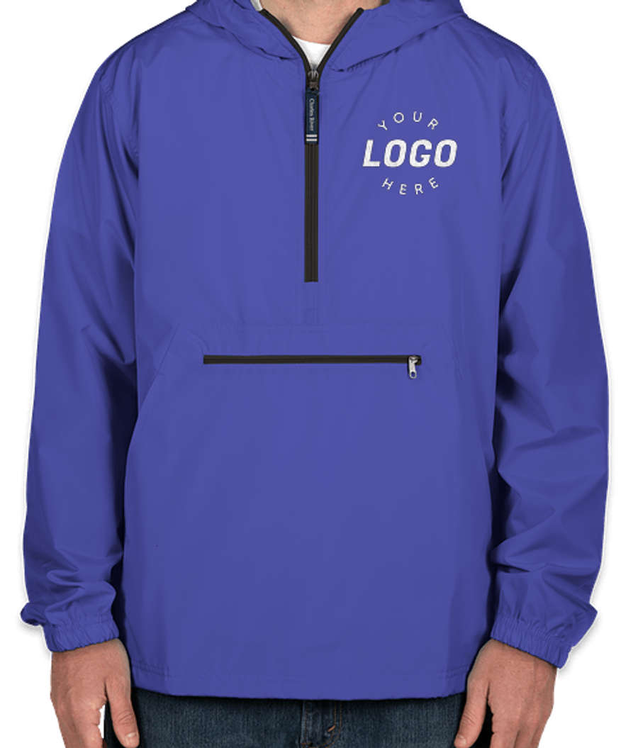 Charles River Pack-N-Go Hooded Packable Anorak - Embroidered in Royal