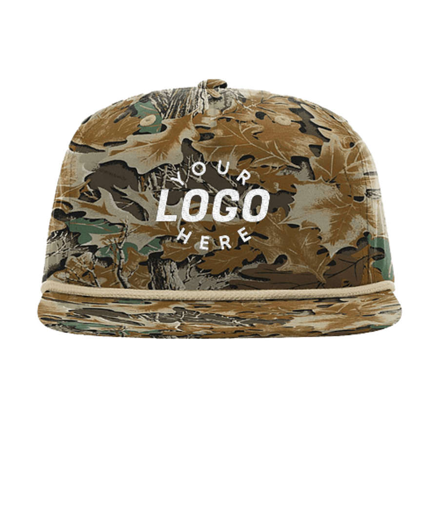 Richardson Umpqua Camo Snapback Baseball Hat - Embroidered in Realtree Advantage / Khaki