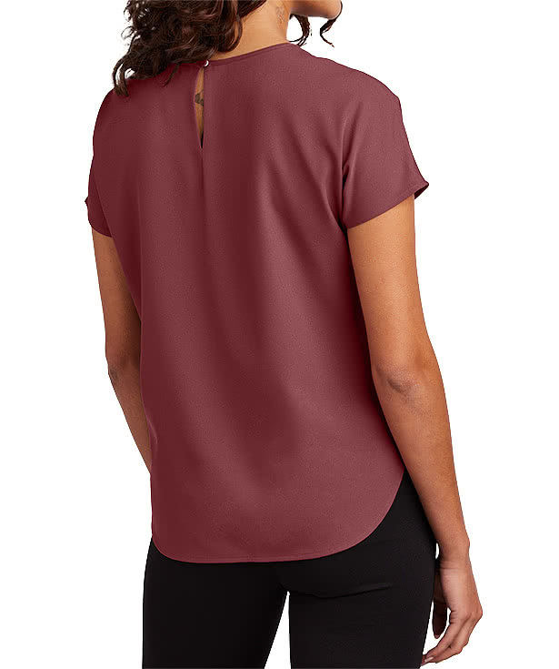 Mercer+Mettle Women's Stretch Crepe Crewneck Blouse