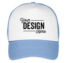 Valucap Foam/Mesh Trucker Hat - Color: White / Baby Blue